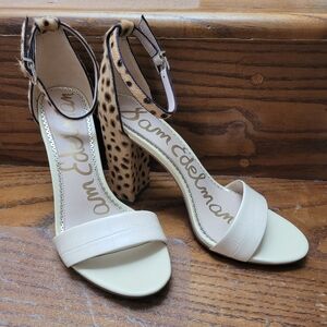 Sam‎ Edelman Yaro Heel New Brown & Tan Animal Print  Leather & Fur Womens Size 7